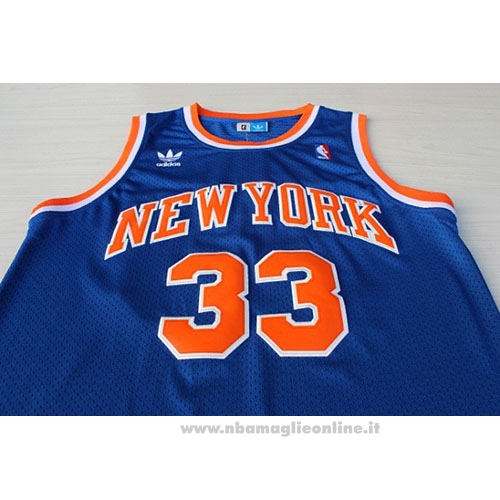 Maglia New York Knicks Patrick Ewing NO 33 Throwback Blu